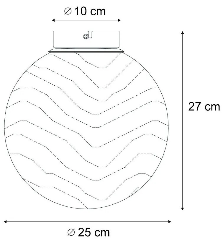 Plafonieră de design din alamă cu sticlă albă degrade - Pillon