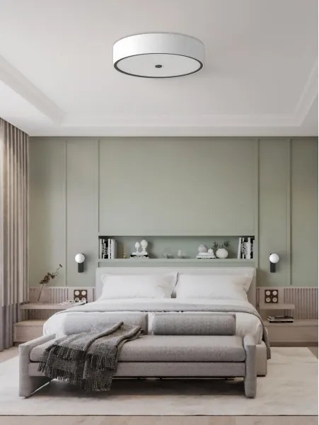 Open Design OR86027 - Plafonieră ZALINDRO, 6 x E27, 15 W, 230 V, diametru 74,5 cm, alb/negru