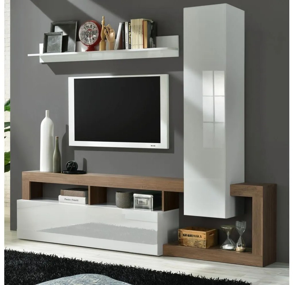 Set living LENOR alb/stejar