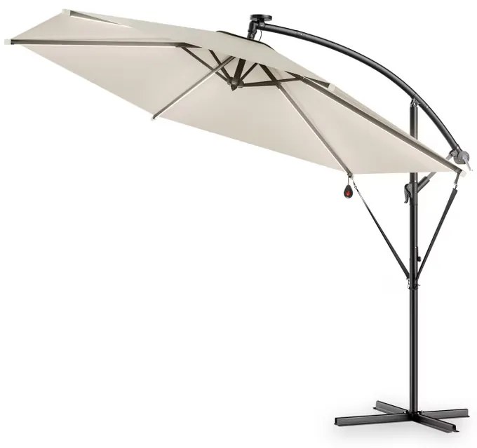 Deuba Umbrelă solară Mali cu LED Ø330 cm - crem