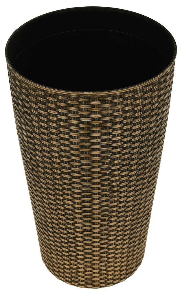 Ghiveci de flori din plastic, maro deschis, FLORON