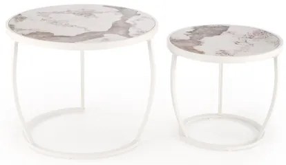 Set de 2 mese de cafea AURORO bej/alb