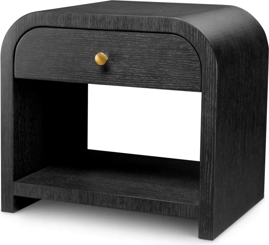 Noptiera design LUX, Furnir de stejar gri carbune, Rhodes