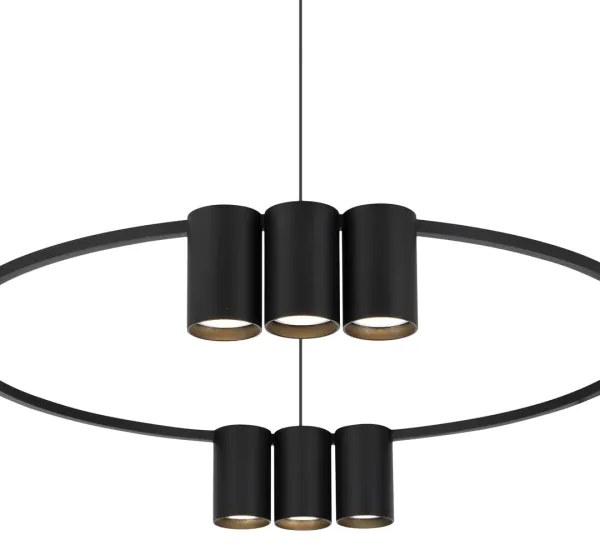 Lustră pe cablu GENESIS 10xGU10/8W/230V negru