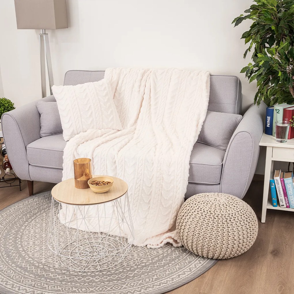 Pătură 4Home Cozy Knit crem, 150 x 200 cm