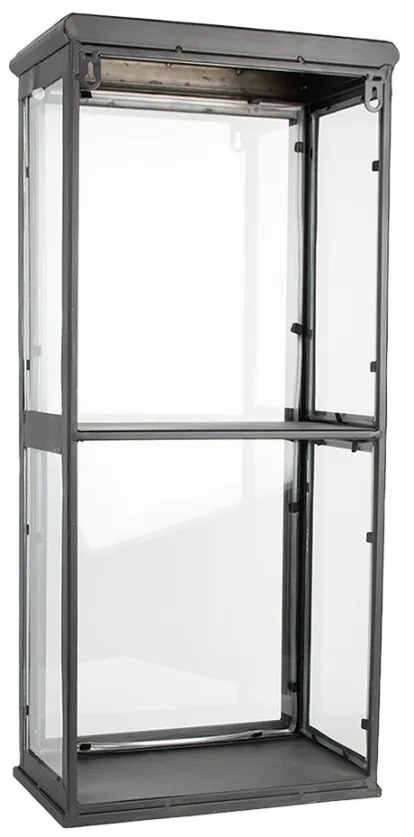 Vitrina neagra, din metal si sticla, Verre
