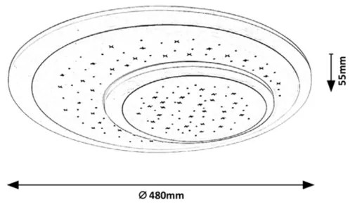 Rabalux - Plafonieră LED dimabilă, 47 W, 230 V, 3000-6000 K, cu telecomandă