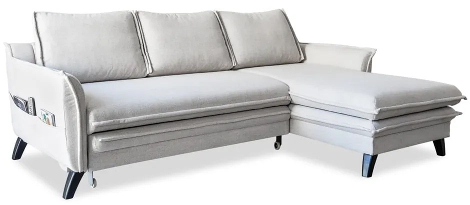 Colțar extensibil cu șezlong pe partea dreaptă Miuform Charming Charlie, bej deschis