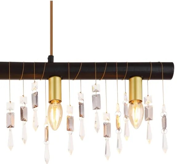 Globo 15532-5HB - Candelabru suspendat pe cablu KIRA, 5xE14/40W/230V, negru