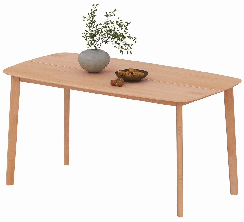 HOMCOM Masă de dining rectangulară pentru 6 persoane masă de bucătărie 150 cm din lemn masiv 150 x 80 x 76 cm lemn natural | Aosom Romania