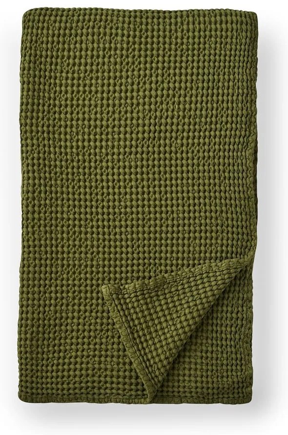Pătură verde din bumbac 150x200 cm Jaipur Chunky Waffle – Pineapple Elephant