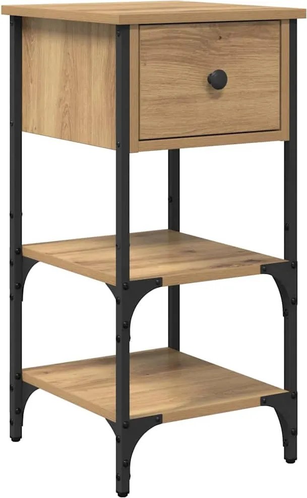 vidaXL Dulap de noapte Maro 33.5 x 36 x 70 cm Lemn recuperat masiv