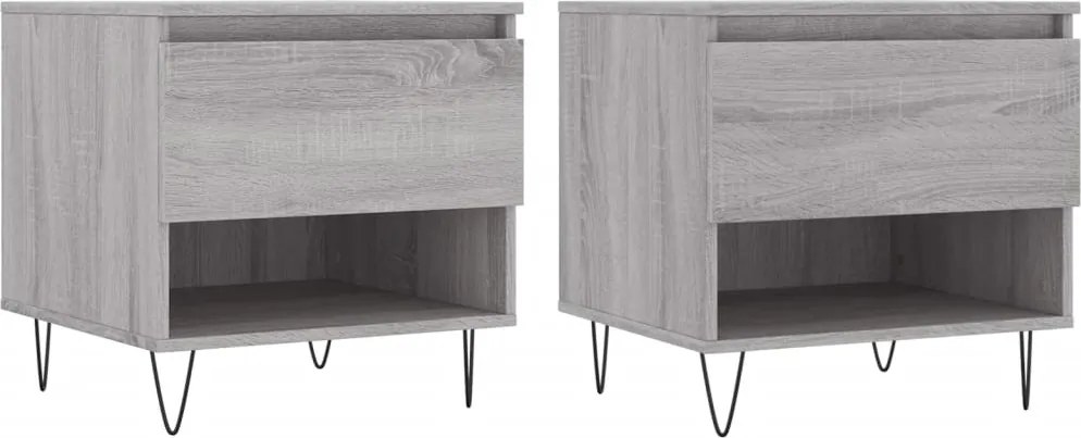vidaXL Măsuțe de cafea, 2 buc., gri sonoma, 50x46x50 cm, lemn compozit