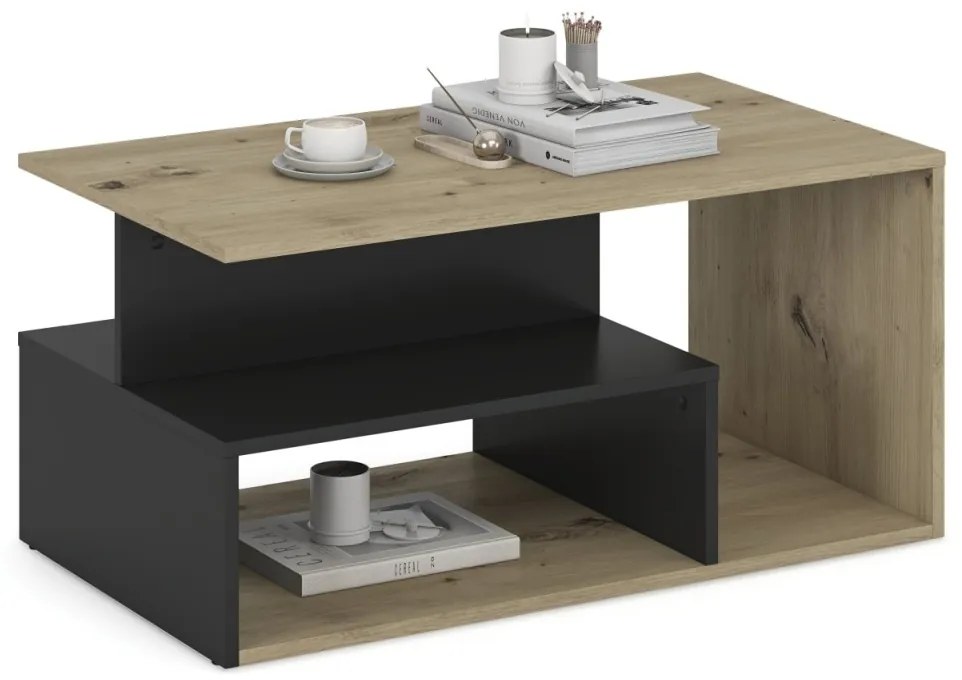 Masuta de cafea Iva stejar artizan/negru