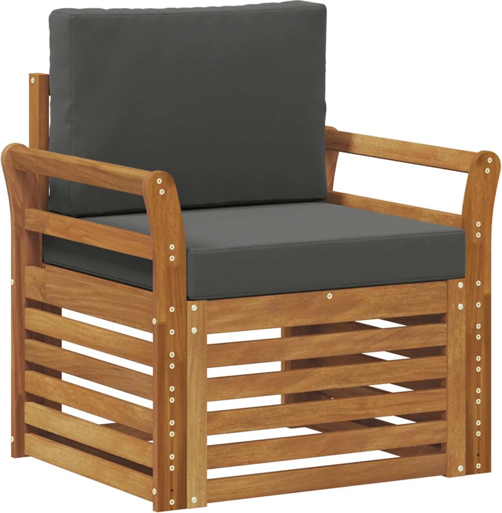 vidaXL Set de canapele de exterior cu pernă natural 75,5 x 63 x 73 cm