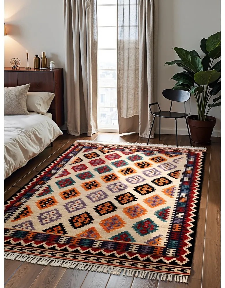 Covor roșu reversibil, țesut manual din lână 200x290 cm Kamal Kian – Nouristan