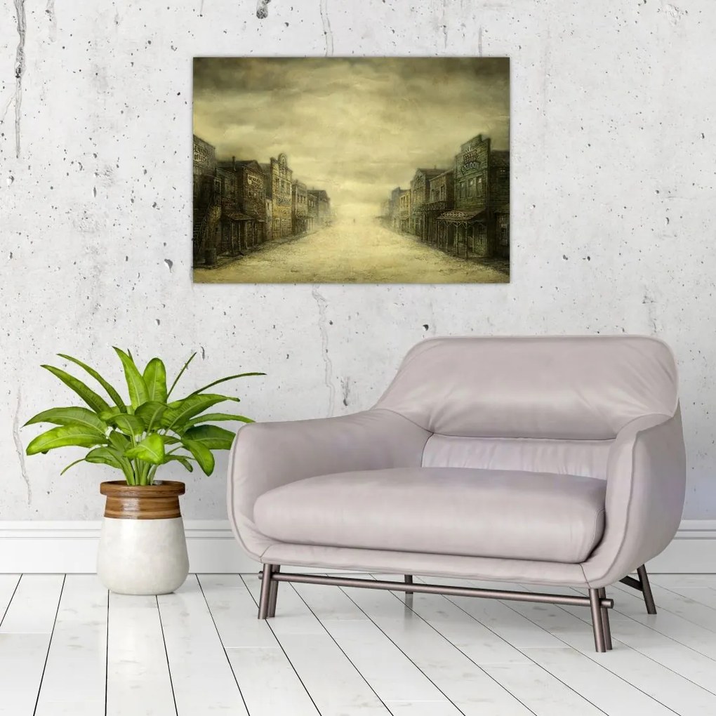 Tablou - Oraș colorat, abstracție (70x50 cm)