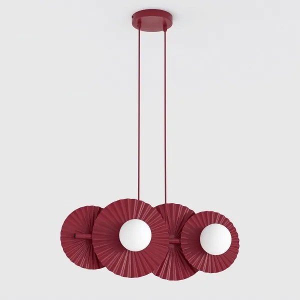 Lustră suspendată pe cablu UMBRA 4xG9/8W/230V roșie