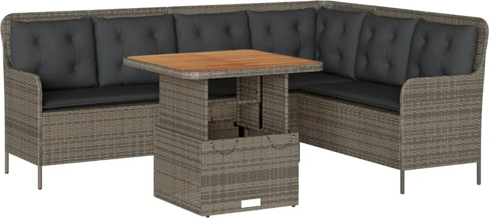 vidaXL Set canapele de grădină cu perne, 2 piese, gri, poliratan