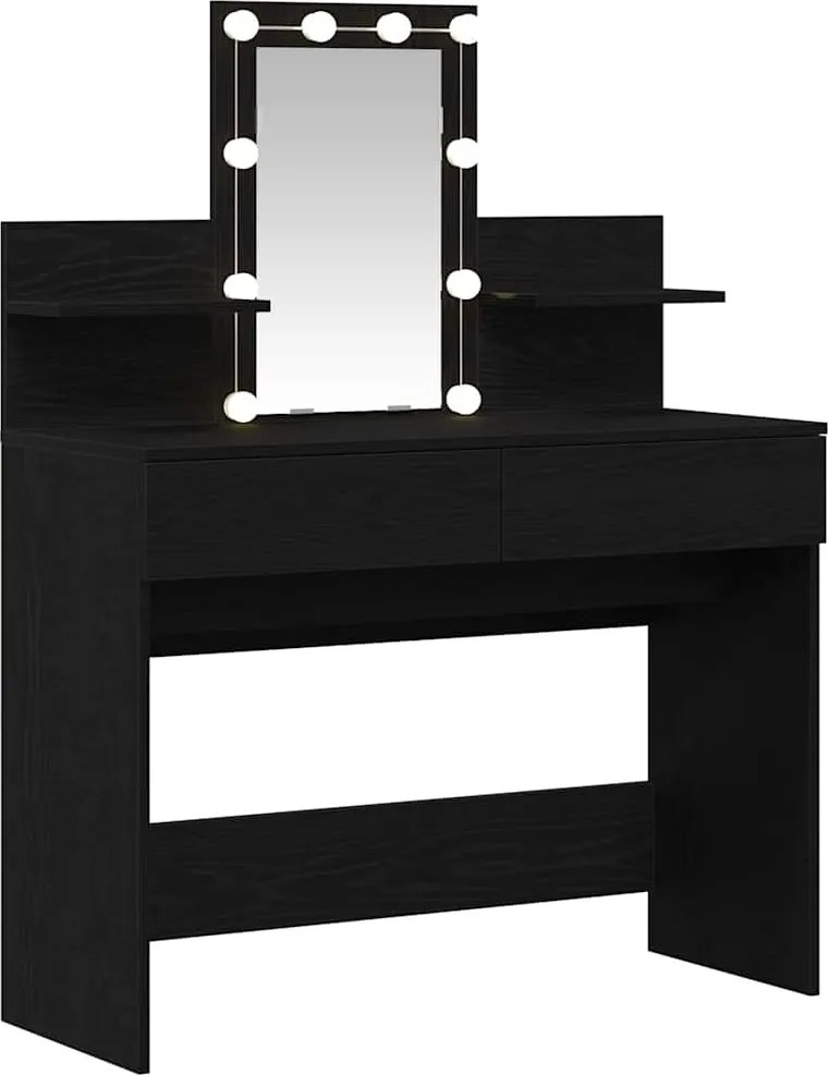 vidaXL Masă de Machiaj Stejar Negru 100 x 40 x 130 cm Lemn compozit