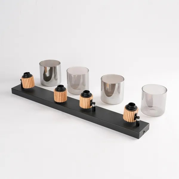 Brilagi - Plafonieră HYGGE cu 4 spoturi, 4xE14/15W/230V, negru/fumuriu