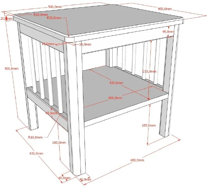 Set FORREST OAK format dintr-un Pat copii (90 x 200 cm) și o noptieră.