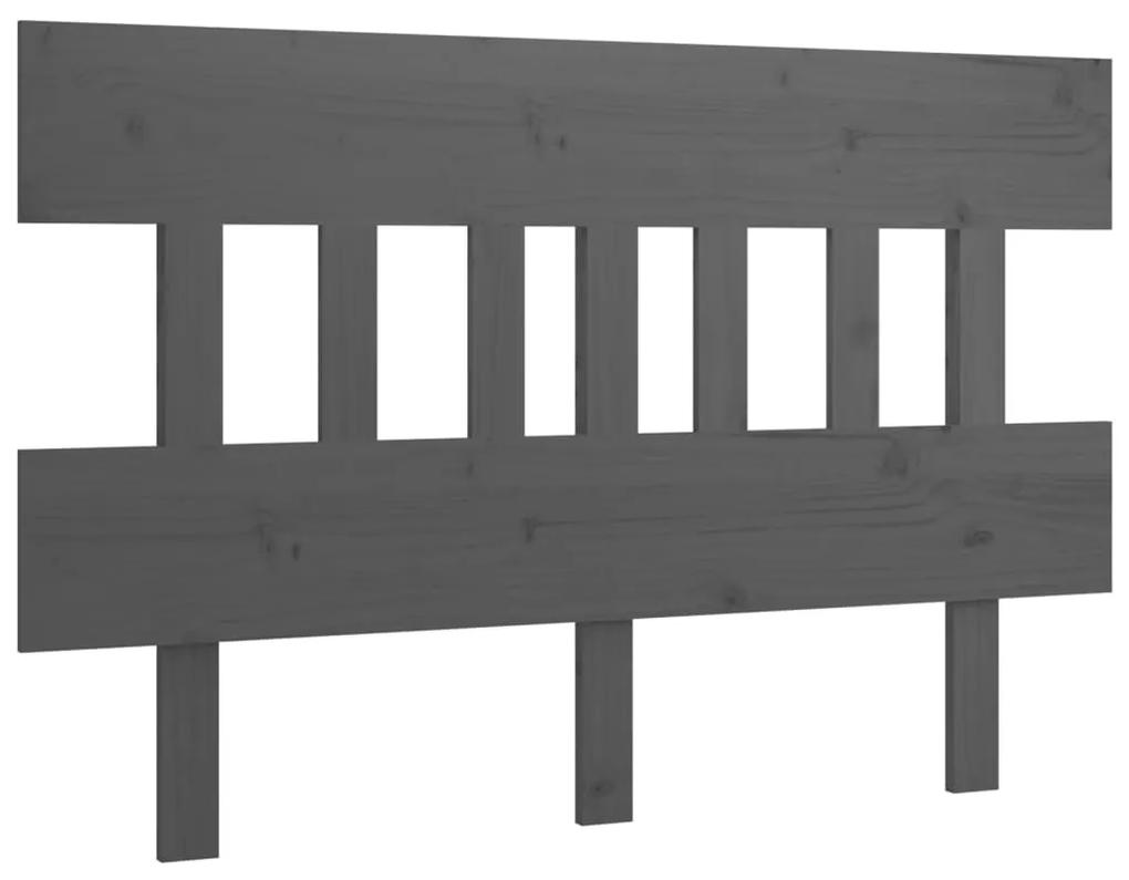 819127 vidaXL Tăblie de pat, gri, 153,5x3x81 cm, lemn masiv de pin