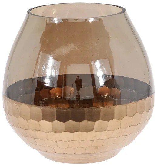 Candela Special din sticla aurie 10 cm