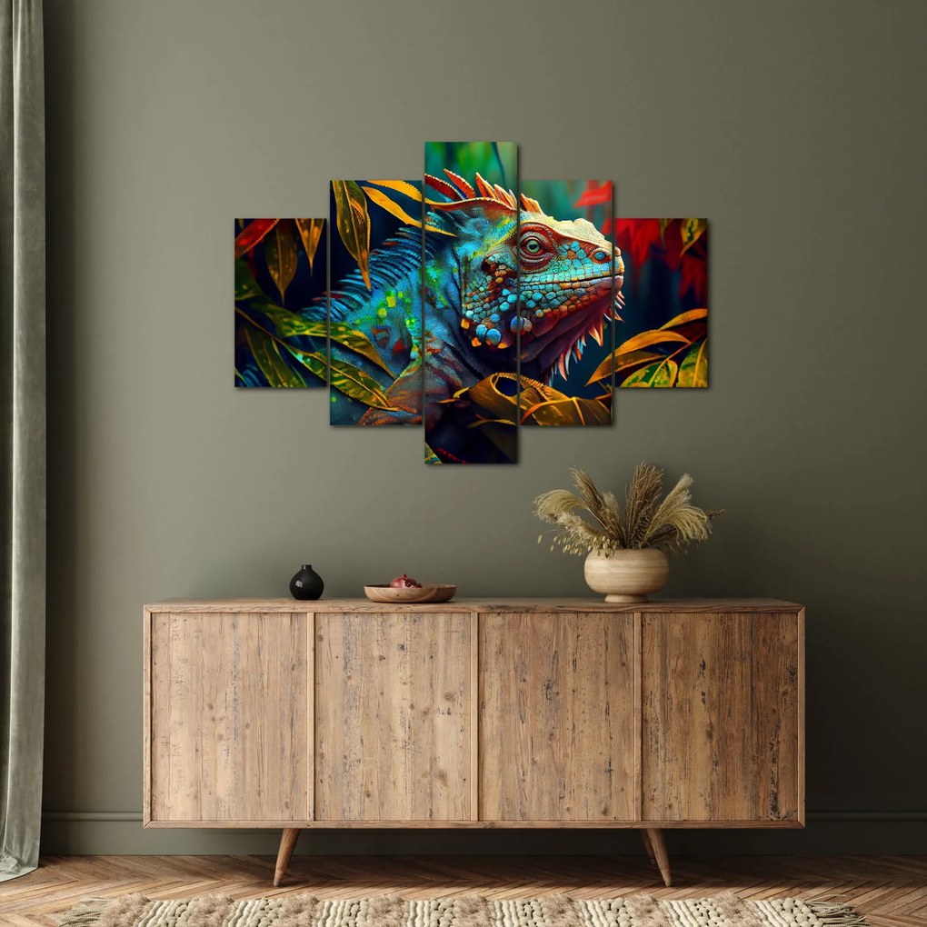 Tablou - Iguana colorată (150x105 cm)