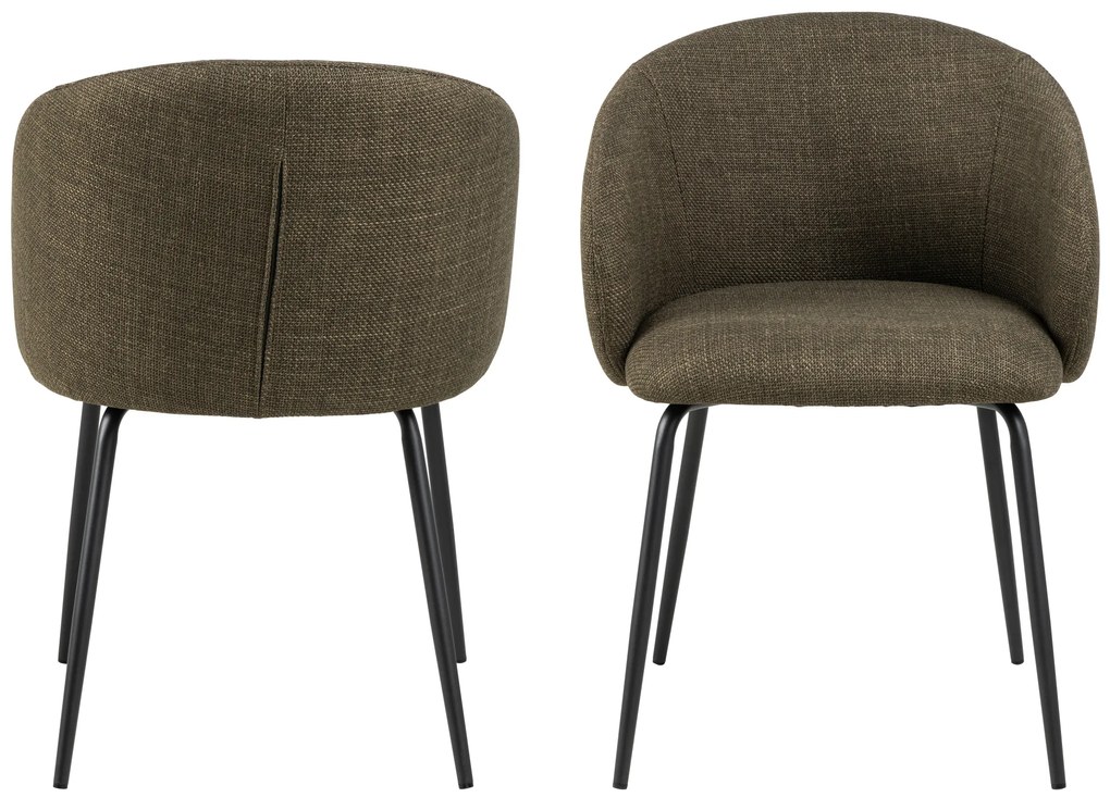 MAZZONI EXPORT CLARA Verde Măsliniu (material Basel 77)/picioare negre - SCAUN MODERN ADÂNC TAPIȚAT PENTRU SALON/LIVING/BIROU LOFT