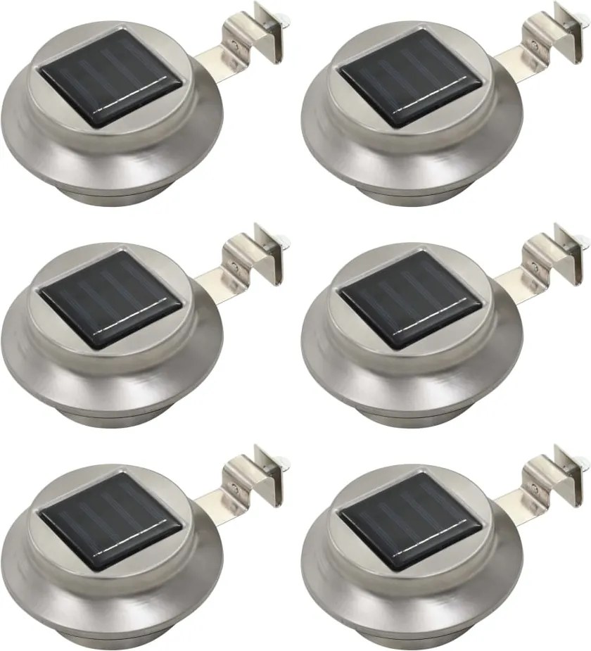 vidaXL Lămpi solare de exterior cu LED, 6 buc., alb, 12 cm, rotund