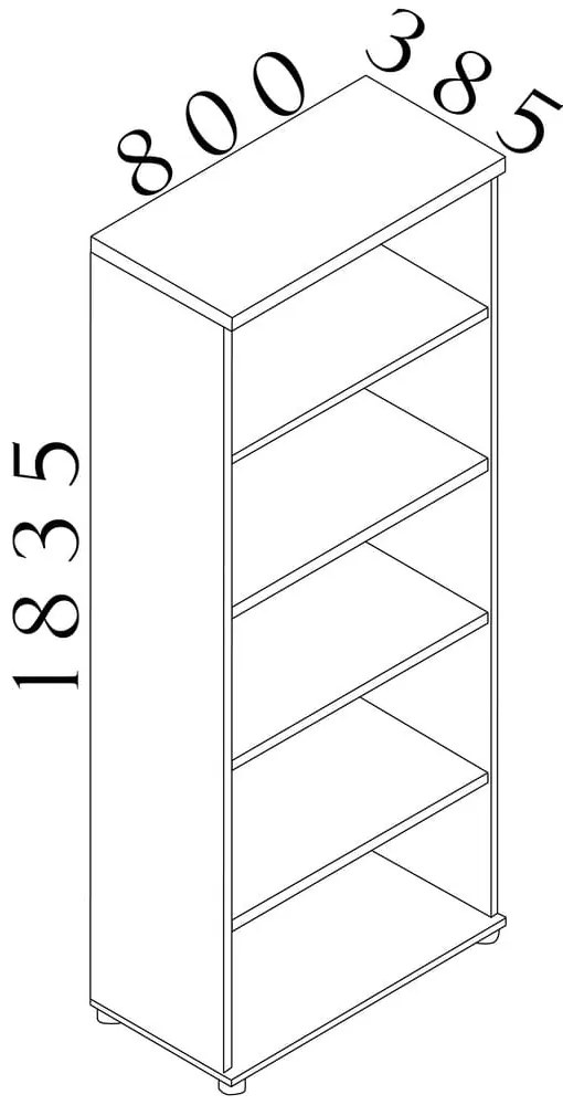 Dulap înalt Visio LUX 80 x 38,5 x 183,5 cm, stejar