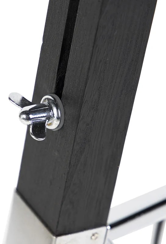 Lampă de podea cu trepied negru cu abajur 45cm din in alb