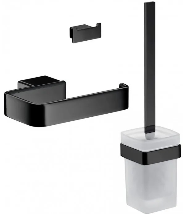 Set accesorii baie, 3 piese, Emco Loft, negru, 059813300