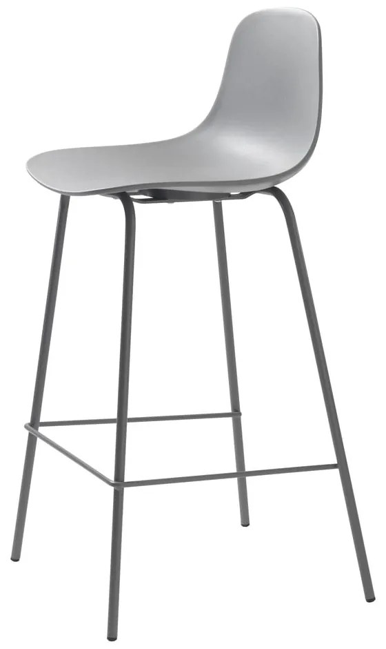 Scaun de bar gri din plastic (înălțime șezut 67,5 cm) Whitby – Unique Furniture