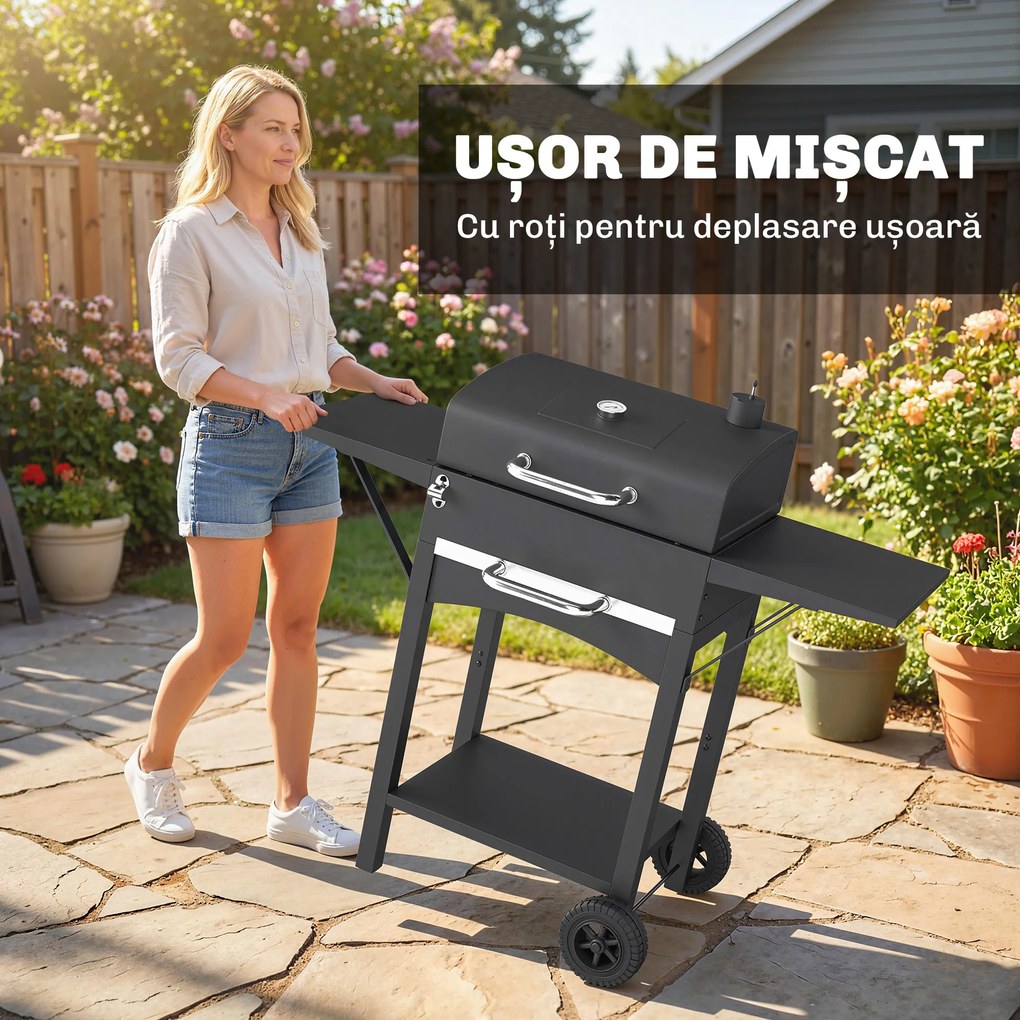 Outsunny Afumătoare pe cărbune pentru exterior | Aosom Romania