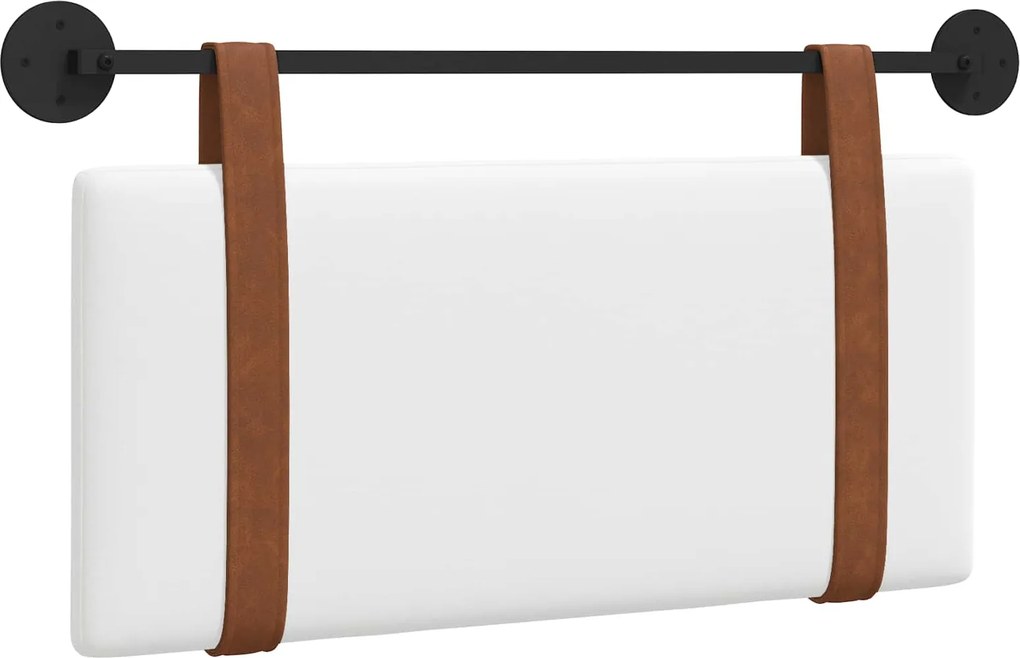 vidaXL Cap de pat suspendat Pe perete Alb 90 x 55 x 5 cm PU antic