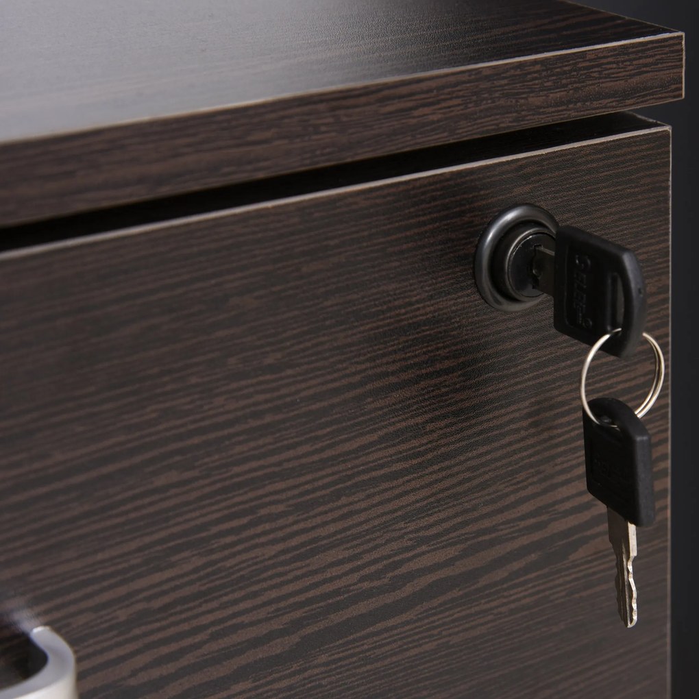 Vinsetto Dulap cu Sertare, 2 sertare si 5 roti, dulap Birou Compact pentru Documente , 40x44x54.6cm, Design Modern | Aosom Romania
