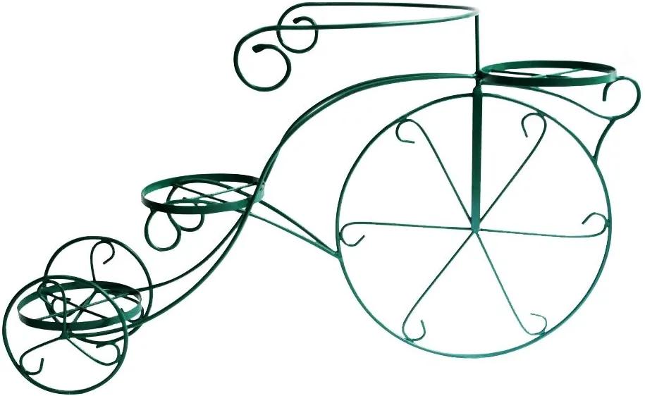 Suport flori bicicleta 3 ghivece verde