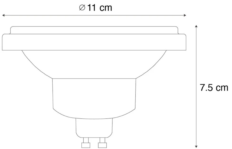 Set de 5 becuri LED GU10 AR111, dimabile în 3 trepte, 10W 800 lm, 2700 - 3700K