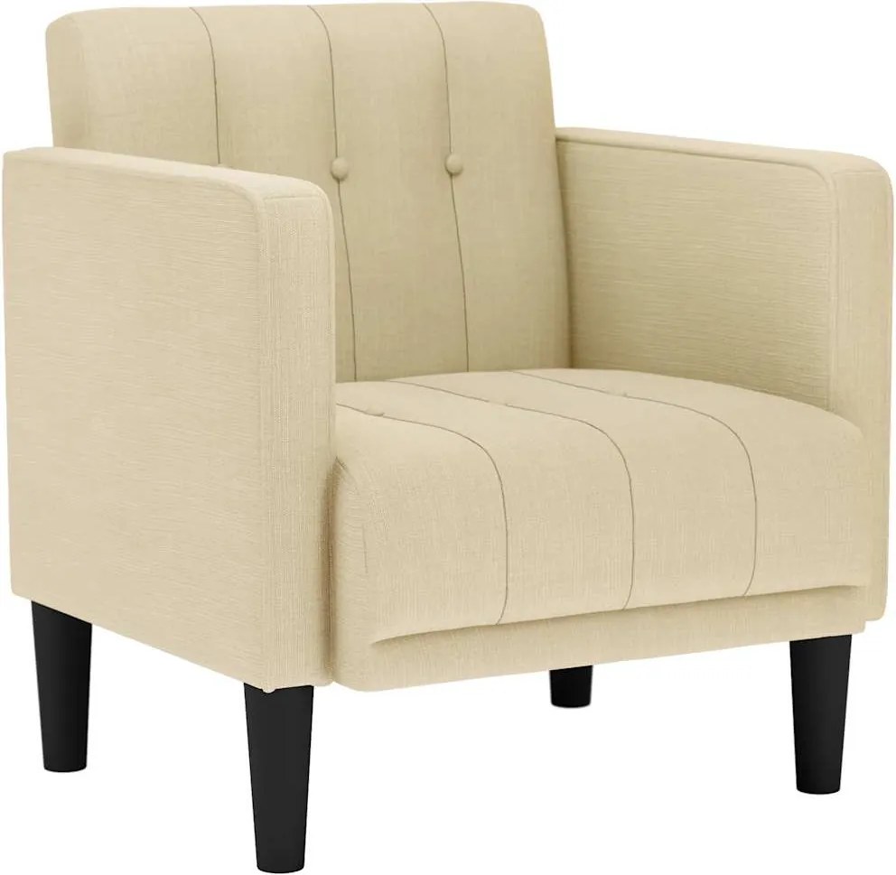 vidaXL Canapea Scaun cu cotiere, crem, 53 cm, textil