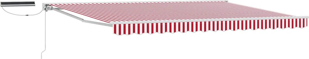 vidaXL Cort electric retractabil Roșu și Alb 4 × 3 m