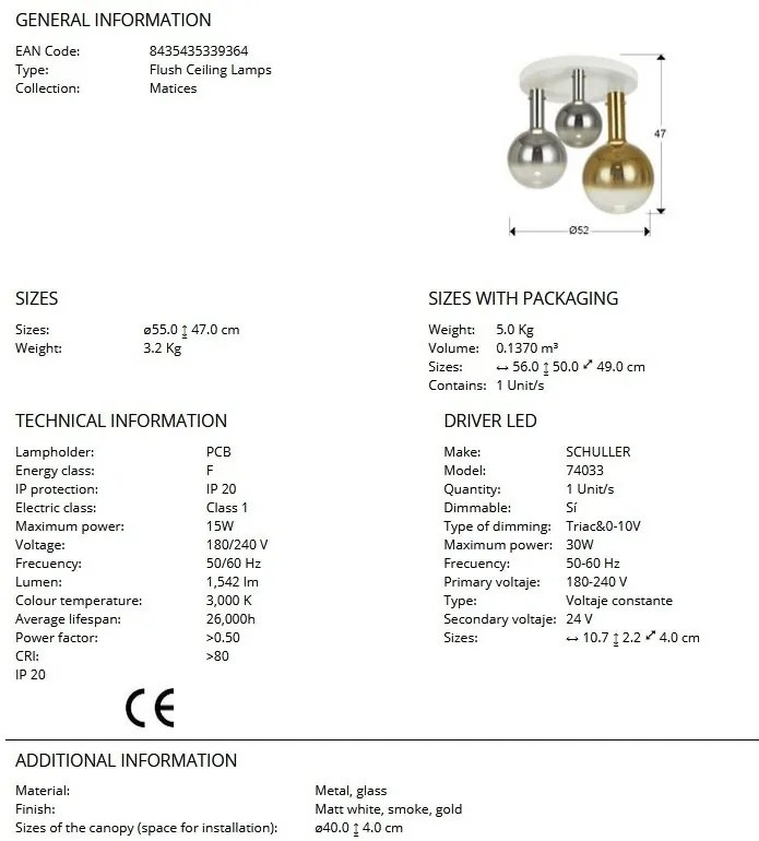 Plafoniera LED design modern Matices 3L