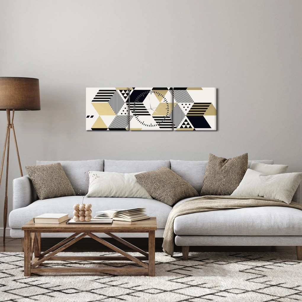 Tablou - Forme geometrice N⁰1 (cu ceas) (90x30 cm)