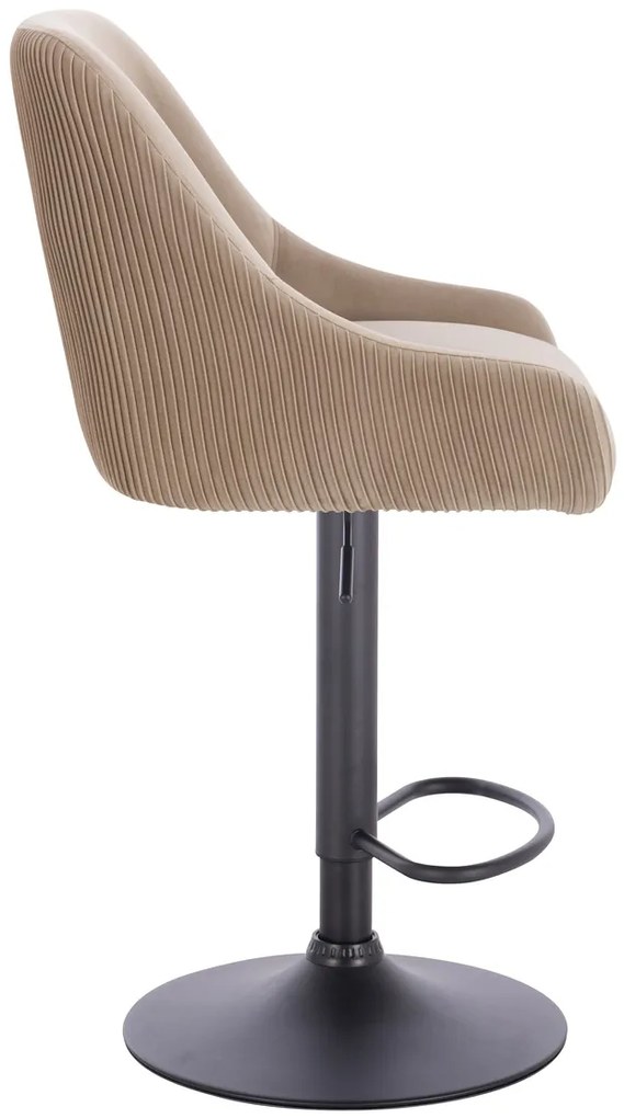 HR920W Scaun Latte din Catifea cu Bază Neagră