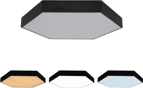 Plafonieră LED, 135 W, 230 V, 3000/4000/6500 K, Ø 80 cm, neagră