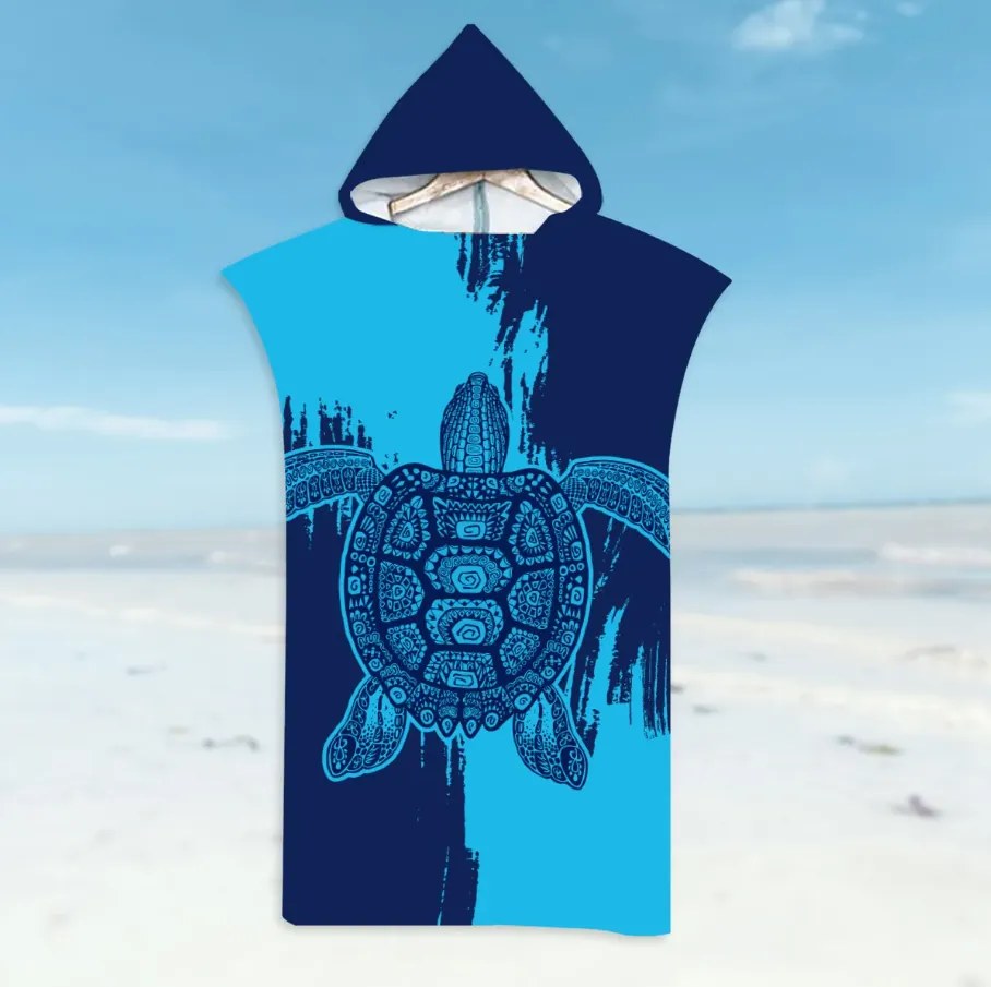 Set de poncho-uri de plaja INDIGO 2 bucati, albastru.
