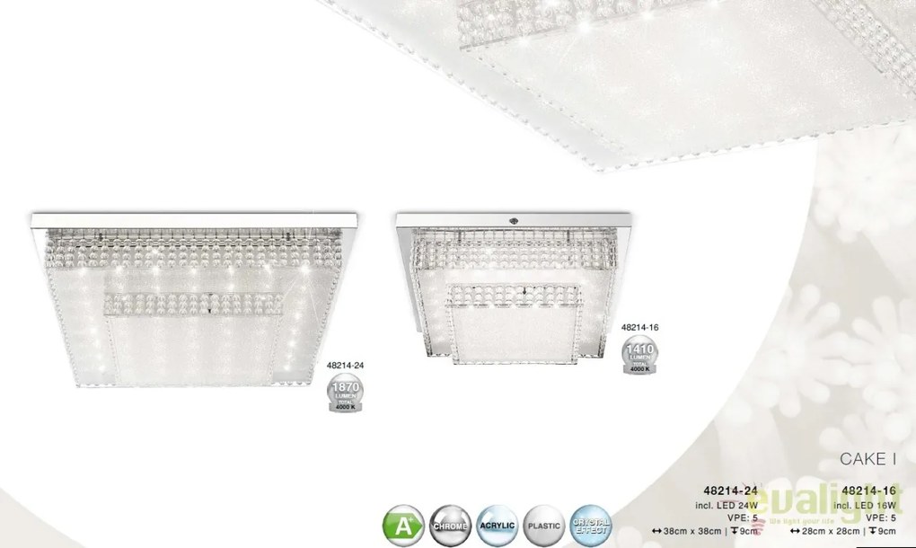 Plafoniera LED design modern Cake I 24W 48214-24 GL