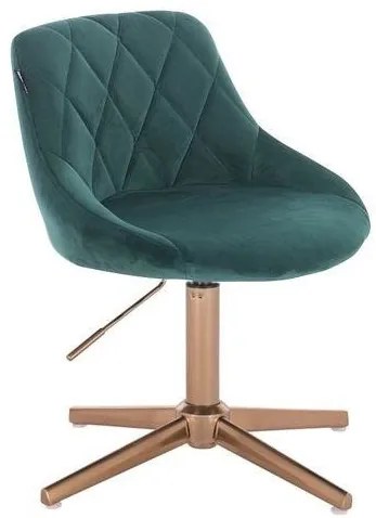 HR1054CROSS Scaun Verde Catifea cu Bază Aurie