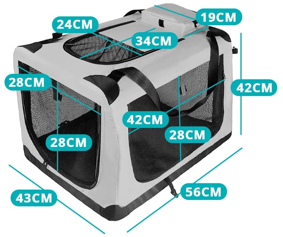 Geanta pliabila pentru transport animale de companie-marimea M